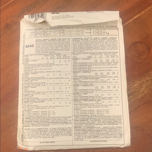 3for$15 McCall's Baby Pattern Set - Multicolor - Picture 2 of 2